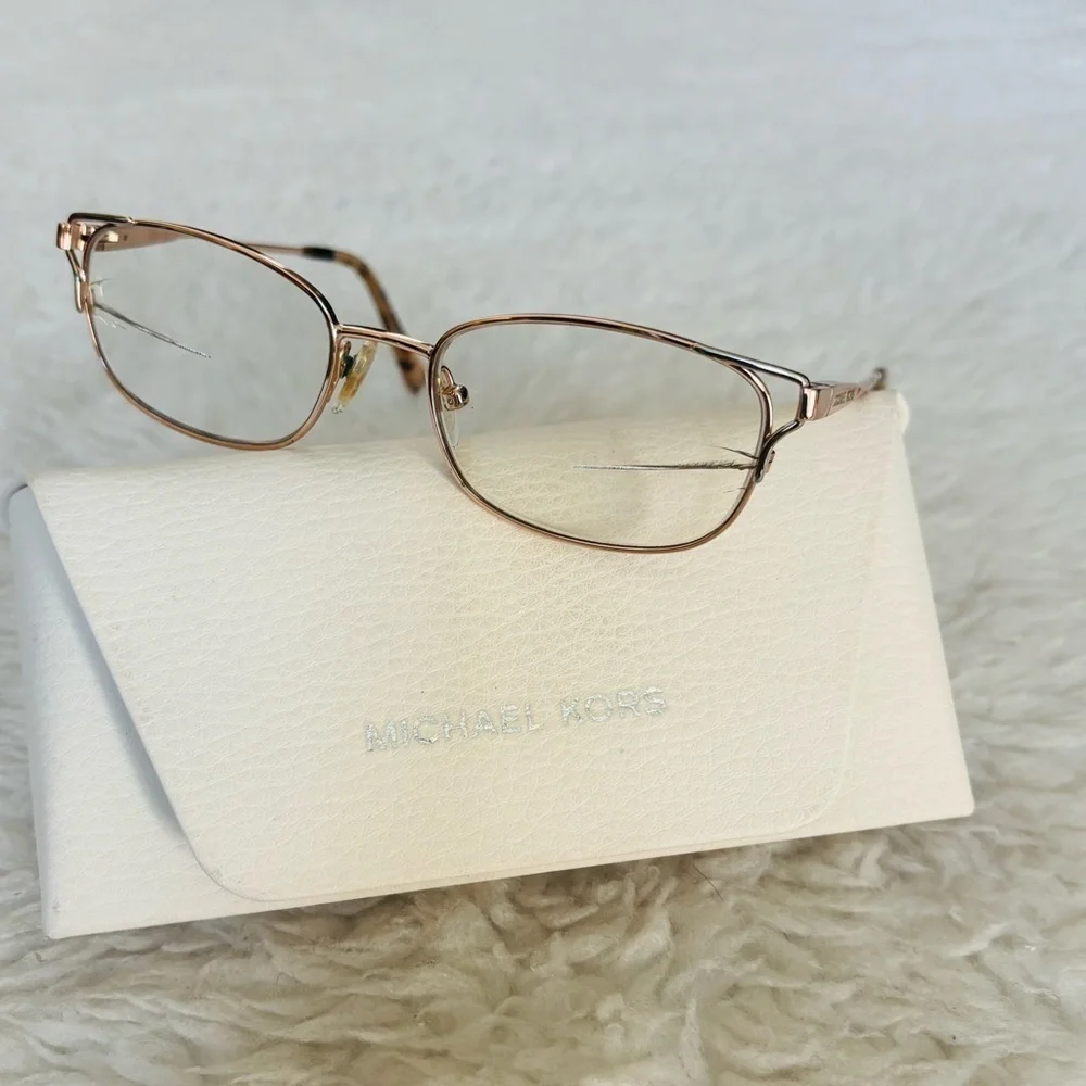 Michael Kors Gold Metal Eyeglasses Prescription Frame with Case